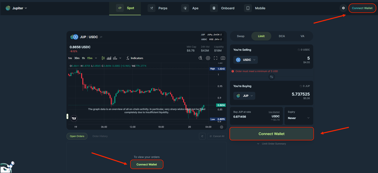 Limit Order Connect Wallet